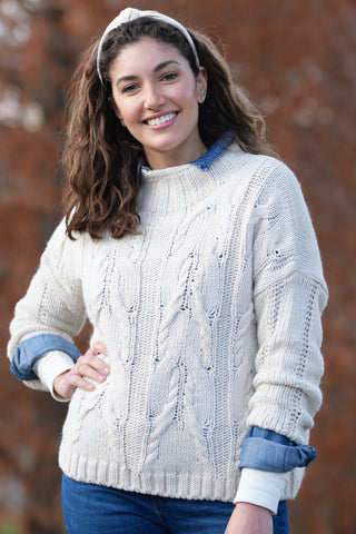 SKOVHUUS CABLE CREAM SWEATER