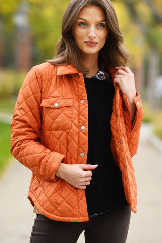 J. SOCIETY PERSIMMON QUILTED JACKET