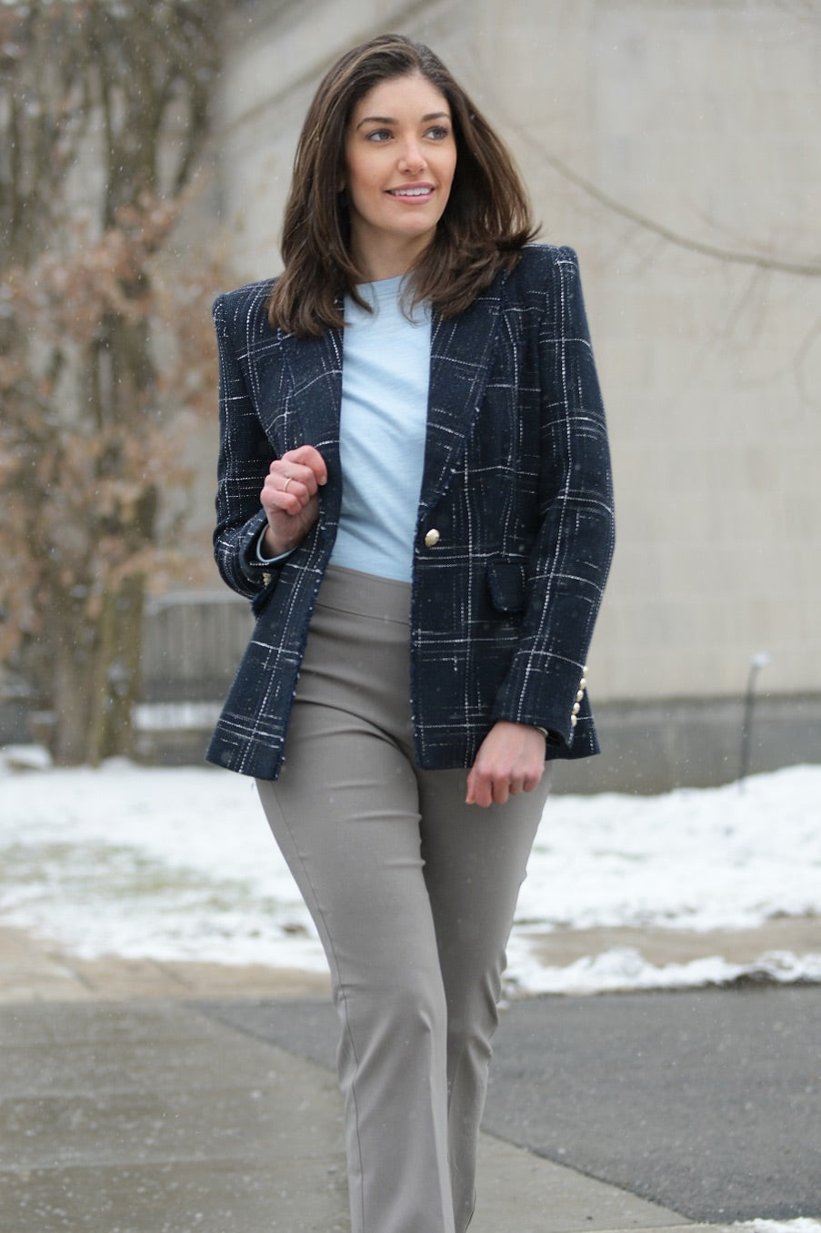 GENERATION LOVE TWEED NAVY BLAZER