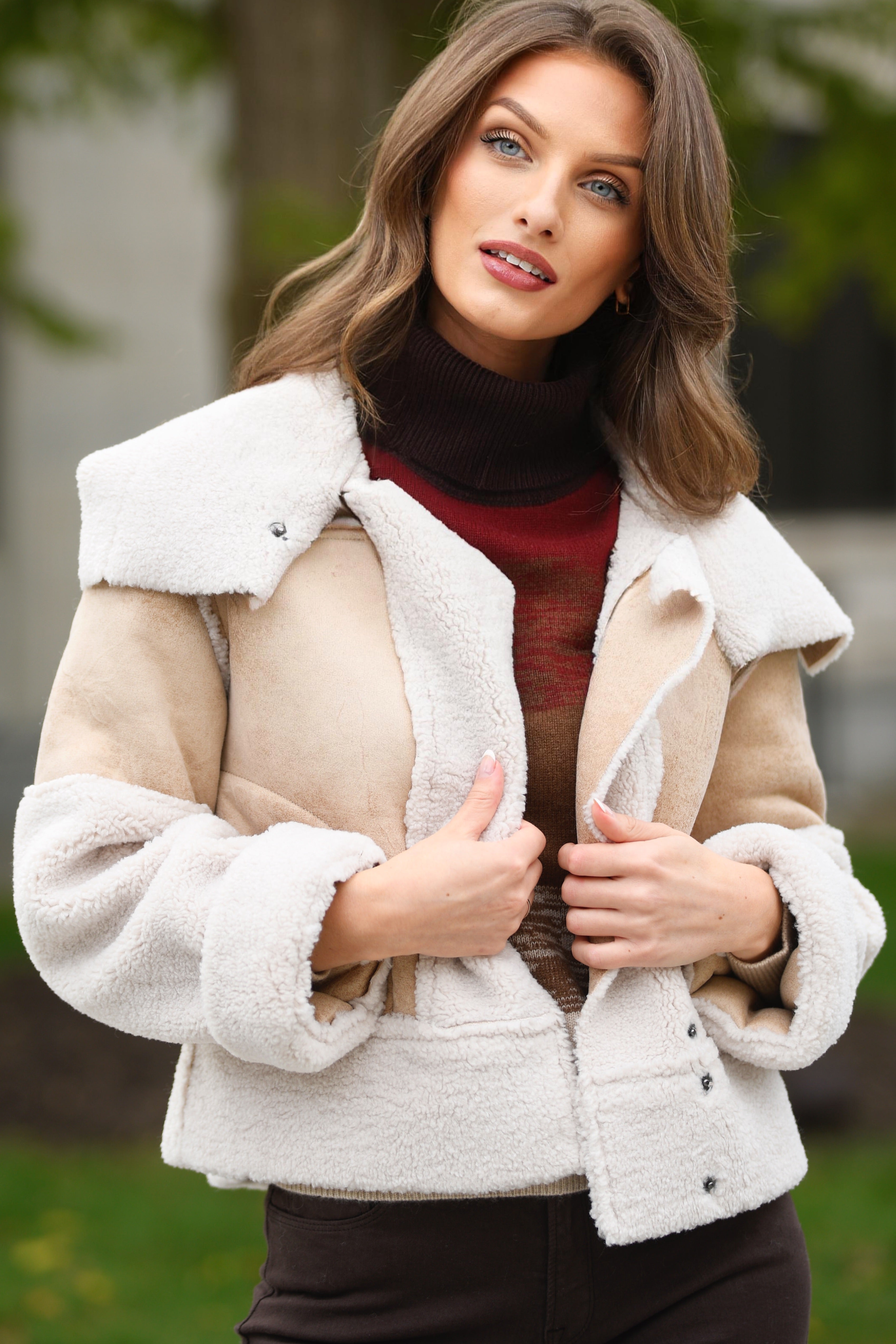 MARRAKECH OAT FAUX SHEARLING COAT